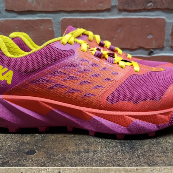 Hoka One One Pink and Orange Athletic Shoes - Picture 5 of 7